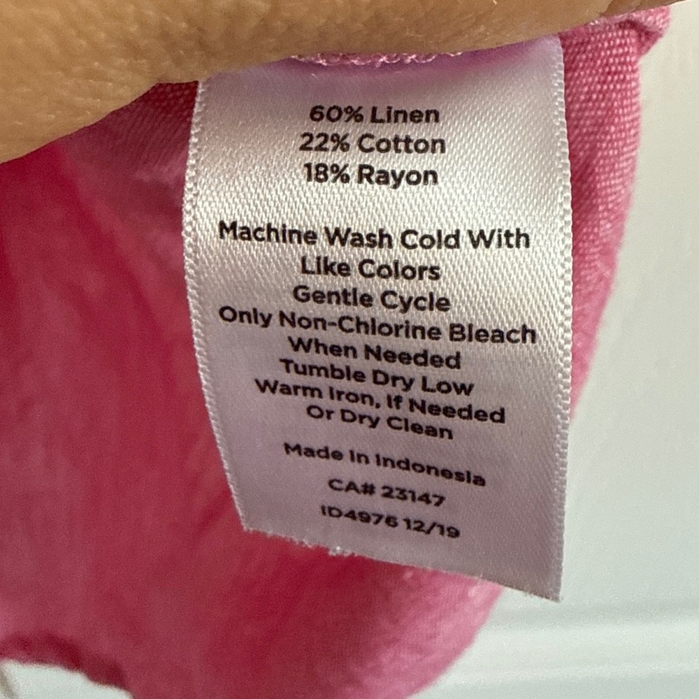 Talbots Women's Size Medium Pink Linen Tank Top Linen Cotton Blend Lightweight - Picture 3 of 4